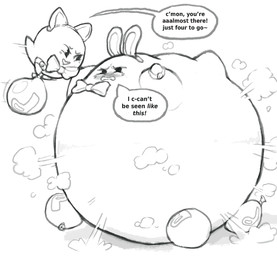 air_inflation belly big_belly duo female huge_belly inflation simple_background speech_bubble spherical_inflation text white_background molaveda mario_bros nintendo paper_mario:_the_thousand_year_door boo_(mario) ghost spirit 2017 english_text