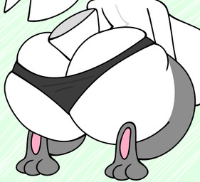 anthro big_breasts big_butt breasts butt butt_focus clothing female huge_breasts huge_butt hyper hyper_breasts kneeling presenting presenting_hindquarters shortstack solo thick_thighs thong underwear wide_hips skeletonhearts nintendo pokemon lua_(skeletonhearts) generation_4_pokemon pokemon_(species) riolu skeleriolu hi_res
