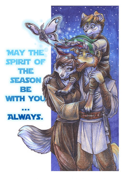 anthro backpack badge female green_eyes group highlights_(coloring) magic male smile tail cockiestspaniel star_wars karmakat yoda canid canine mammal