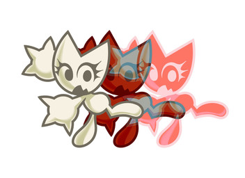 anthro eyelashes female flesh_fang simple_background solo toony white_background kyrakupetsky femtanyl token_(femtanyl) felid mammal 2025 digital_media_(artwork) hi_res