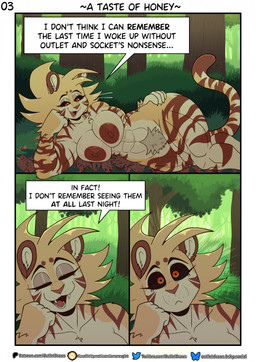 anthro big_breasts big_muscles black_sclera breasts brown_body brown_fur brown_nipples crotch_tuft dialogue female fur hair multicolored_body multicolored_fur muscular muscular_anthro muscular_female nipples nude nude_anthro nude_female orange_eyes shocked solo speech_bubble striped_body striped_fur stripes tail tan_body tan_fur tan_hair text thick_thighs tuft two_tone_body two_tone_fur whiskers wide_hips outletdraws honey_(outletdraws) felid mammal pantherine tiger 2025 comic english_text hi_res url