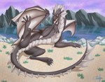 claws comb feral lake male mounth rock solo tail tongue water adrim european_mythology mythology gle_(character) dragon mythological_creature mythological_scalie scalie western_dragon plates_(disambiguation) absurd_res hi_res