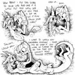 1:1 anthro biped bodily_fluids digital_media_(artwork) discord_(mlp) drinking drinking_urine duo english_text equid equine female friendship_is_magic genital_fluids genitals hasbro hi_res horse ljrmr male mammal monochrome my_little_pony peeing penis pony text twilight_sparkle_(mlp) urine urine_as_food urine_in_mouth watersports