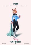 anthro biped boots clothed clothing female footwear fully_clothed fur hair holding_cloth holding_object inner_ear_fluff orange_body orange_fur shoes simple_background solo text tight_clothing tuft uniform unimpressed whiskers white_background white_hair white_inner_ear_fluff yellow_eyes yellow_sclera feliscede catober catober_2021 star_trek star_trek_lower_decks dr._t'ana caitian felid mammal 2021 absurd_res digital_media_(artwork) digital_painting_(artwork) english_text full-length_portrait hi_res portrait shaded