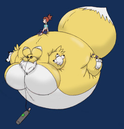 air_inflation anthro belly belly_expansion big_belly big_breasts big_tail body_inflation breast_expansion breasts duo expansion featureless_breasts feet female female/female floating foot_expansion hand_expansion helium_inflation hose hose_inflation huge_belly huge_breasts huge_tail hyper hyper_belly hyper_breasts hyper_inflation hyper_tail immobile inflation spherical_inflation tail tail_expansion enigma20xx bandai_namco digimon rika_nonaka canid digimon_(species) human mammal renamon alpha_channel