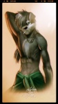 anthro hair male simple_background solo text piti_yindee canid canine mammal 9:16 english_text hi_res