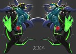 3_toes abs anthro big_bulge black_body black_latex blue_body blue_latex bodily_fluids bodysuit bulge claws clothed clothed_anthro clothed_male clothing cum cum_in_mouth cum_inside duo feet genital_fluids green_latex hands_behind_back latex latex_bodysuit latex_clothing latex_skinsuit lock_bulge lock_symbol male male_penetrated multicolored_body multicolored_bodysuit multicolored_clothing multicolored_skinsuit muscular muscular_anthro muscular_male null_bulge oral oral_penetration penetration purple_tentacles restrained restrained_by_tentacles skinsuit soles suspended_via_tentacles sweat tail tentacle_in_mouth tentacle_penetration tentacles tight_clothing toes tongue yellow_body yellow_sclera yellow_tongue cxcxxcxxxx lizard reptile scalie 2025 absurd_res hi_res