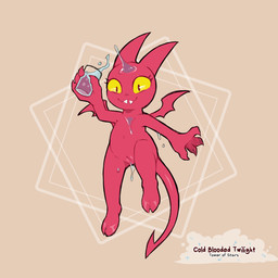 2_horns 4_fingers :3 anthro claws female fingers genitals hooves horn membrane_(anatomy) membranous_wings midair pupils red_body red_claws red_horn red_skin red_tail red_vulva red_wings sharp_fangs slit_pupils smile solo spade_tail tail vulva water wings yellow_sclera young cold-blooded-twilight satina_(series) satina demon imp 1:1 2022 hi_res signature