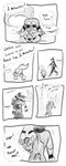 2016 anthro auction ball_gag biped bound butt canid carrying_another cobalt_(tatsuchan18) collar comic duo english_text fur gag hair hi_res male mammal monochrome profanity shoulder_carry sketch slave speech_bubble standing tatsuchan18 text thought_bubble