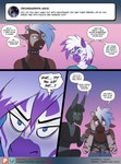 anthro dialogue female greeting profanity text conditional_dnp kadath diamond_(kadath) izzy_(kadath) nightshade_(kadath) canid canine canis equid equine giraffid jackal mammal okapi zebra 2025 comic english_text hi_res