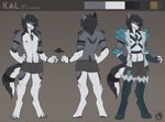 anthro bottomwear clothed clothing digitigrade fur grey_body grey_fur male shorts solo standing topless underwear fetalstar kal_(kallaidyaus) canid canine canis mammal wolf model_sheet