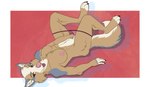 anthro breasts brown_eyes chest_tuft clothing female fingering looking_at_viewer lying navel nipples nude on_back panties paws simple_background solo tongue tongue_out tuft underwear vaginal vaginal_fingering annairu canid canine canis domestic_dog mammal 2017