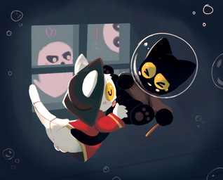 anthro bubble clothing cunnilingus duo female female/female genitals headgear headwear heart_symbol holidays oral pawpads robe sex split_form underwater vaginal vulva wand water yellow_sclera young zsloth google google_doodle halloween magic_cat_academy momo_(google) sugar_(google) aquatic domestic_cat felid feline felis mammal merfolk 2020 absurd_res hi_res adult_(lore)