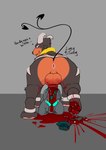 balls bestiality big_balls big_penis blood blood_splatter bodily_fluids bow_tie brain clothing crush cum cum_drip death death_erection decapitation deep_throat dripping duo fedora feral foot_crush genital_fluids genitals gore hat headgear headwear male male/male necrophilia oral oral_penetration organs penetration penis rear_view size_difference snuff stomping luneytuney nintendo pokemon generation_2_pokemon generation_7_pokemon houndoom hybrid_pokemon pokemon_(species) salandit hi_res