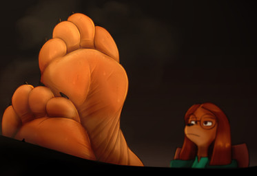 4_toes anthro bodily_fluids chair claws depth_of_field dirty dirty_feet duo extreme_size_difference eyewear feet female foot_fetish foot_focus foot_on_table foot_towering_over_micro furniture glasses larger_female micro musk musk_cloud musky_feet oblivious sitting size_difference soles sweat sweaty_feet table toe_claws toes wrinkled_feet wrinkles zalbox34 illumination_entertainment sing_(movie) suki_lane canid canine canis domestic_dog hunting_dog mammal saluki sighthound 2025