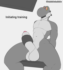 anthro balls big_balls big_penis biped blank_expression blank_stare brainwashing conditioning dialogue ellipsis erection foreskin front_view genitals glans good_boy humanoid_genitalia humanoid_penis hypnosis hypnotic_eyes instruction looking_at_monitor looking_at_screen male mind_control navel nude open_mouth partially_retracted_foreskin penile penis pink_glans ringed_eyes sex_toy simple_background sitting solo spread_legs spreading submissive submissive_male text throbbing throbbing_penis tongue vibrator vibrator_on_penis white_background dabelette sound_warning mario_bros nintendo yoshi 2025 2d_animation animated artist_name digital_drawing_(artwork) digital_media_(artwork) english_text hi_res long_playtime restricted_palette sound webm