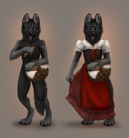 4_toes 5_fingers ambiguous_gender anthro basket black_body black_claws black_fur black_lips black_nose black_pawpads blue_eyes bread claws clothed clothing container covering covering_chest covering_crotch covering_self detailed_fur digitigrade fangs feet fingers food fur gloves_(marking) grey_background grey_body grey_fur hindpaw holding_food holding_object humanoid_hands inner_ear_fluff jewelry leg_markings lips long_mouth looking_at_viewer markings naturally_censored necklace no_sclera nude open_mouth pawpads paws pink_tongue semi-anthro shadow simple_background smile snout socks_(marking) solo teeth toes tongue tuft young young_anthro wolnir otori_(naantam) canid canine canis mammal wolf detailed hi_res
