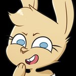 anthro buckteeth female laugh looking_at_viewer ojou_laugh simple_background solo teeth transparent_background agidyne rose_(agidyne) lagomorph leporid mammal rabbit 1:1 alpha_channel reaction_image