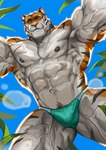 abs anthro biceps male muscular muscular_anthro muscular_male nipples pecs solo striped_body stripes vein veiny_muscles traver009 coach_ho felid mammal pantherine tiger hi_res