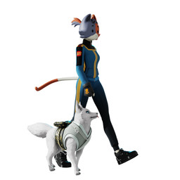 ambiguous_gender anthro biped blue_eyes clothed clothing duo female feral fur hair quadruped simple_background tail walking white_body kigerlynn epic_games fortnite cate_meowdy calico_cat canid canine domestic_cat felid feline felis fox mammal 1:1 absurd_res digital_media_(artwork) hi_res