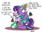 bathrobe bedding book carrying_another clothing container cup dialogue duo female horn male medicine pajamas robe runny_nose text bobthedalek friendship_is_magic hasbro my_little_pony mythology firelight_(mlp) starlight_glimmer_(mlp) equid equine mammal mythological_creature mythological_equine unicorn 2018 english_text hi_res daughter_(lore) father_(lore) father_and_child_(lore) father_and_daughter_(lore) parent_(lore) parent_and_child_(lore) parent_and_daughter_(lore)