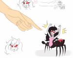 anthro bite bodily_fluids duo fangs female heart_symbol red_eyes tears teeth kaikururu hasbro my_little_pony charlotte_silk_(oc) fan_character arachnid arachnid_taur araneomorph arthropod arthropod_taur black_widow_spider equid equine horse hybrid mammal pony spider spider_taur spiderpony taur theridiid widow_spider 2017 absurd_res hi_res sketch