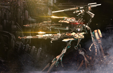 1_eye 3_fingers 4_arms cable female fingers glowing glowing_eyes gun handgun holding_gun holding_object holding_ranged_weapon holding_weapon inside machine multi_arm multi_limb not_furry ranged_weapon red_eyes rib_cage science_fiction skeletal solo thrusters weapon deino_(artist) zincum_(deino) humanoid robot robot_humanoid 2018 3d_(artwork) autodesk_3ds_max_(artwork) digital_media_(artwork) hi_res