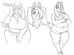 anthro big_breasts breasts cleavage clothed clothing digitigrade female horn slightly_chubby solo kiit0s melanie_(kiit0s) bovid caprine goat lagomorph leporid mammal rabbit succubus monochrome