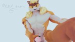 anthro big_penis genitals male muscular penis solo text kozuthecat epic_games fortnite meowtooth 3d_(artwork) digital_media_(artwork) hi_res