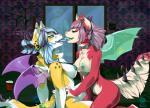 anthro breasts duo female female/female fingering fingering_self french_kissing glamfur kissing kneeling masturbation nipple_piercing nipples nude piercing sitting smile sparklefur surface_piercing tongue tongue_out wings grungecandy kedra_(grungecandy) kona_(grungecandy) yoko_(grungecandy) bat canid canine hybrid mammal