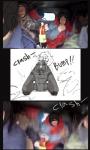 alcohol anthro beverage bt_5 clothed clothing crash female group holding_object laugh male real russian tank_(vehicle) vehicle josun sturmovik_(hideki_kaneda) borzoi canid canine canis domestic_dog human hunting_dog mammal sighthound 2020 3:5 hi_res monochrome