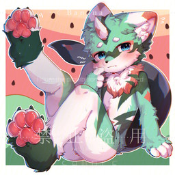 4_fingers 4_toes anthro biped blue_eyes blush blush_lines bodily_fluids border chest_tuft feet fingers fish_tail fur green_body green_fur hindpaw horn inner_ear_fluff kemono looking_at_viewer male multicolored_body multicolored_fur pawpads paws raised_leg sitting solo sweat text toes tuft white_body white_border white_fur bananamilkbeer lai_ka aquatic fish furred_fish 1:1 2023 chinese_text chromatic_aberration digital_drawing_(artwork) digital_media_(artwork) distracting_watermark english_text full-length_portrait hi_res portrait shaded watermark