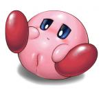 blush crossgender female genitals not_furry pussy simple_background solo box_xod kirby_(series) nintendo kirby alien waddling_head