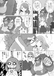 anthro duo eyes_closed female kissing kissing_cheek male male/female one_eye_closed pokemon_speak text towel towel_only wink apple_pot nintendo pokemon gloria_(pokemon) generation_8_pokemon human mammal pokemon_(species) primate rillaboom comic hi_res japanese_text monochrome translation_request