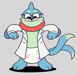 2_tails 3_fingers 3_toes ambiguous_gender angry anthro black_nose blue_body blue_fur blue_tail blush blush_lines clean_diaper clothed clothing coat diaper dipstick_tail eyewear feet fingers front_view fur glasses green_body green_fur green_tail_tip grey_background lab_coat looking_down markings multi_tail neck_ring simple_background solo standing tail tail_markings toes topwear wavy_mouth wearing_diaper wearing_glasses wetness_indicator mrvonfuzzlebutt nintendo pokemon mizu_(ryanator) buizel generation_4_pokemon pokemon_(species) full-length_portrait portrait