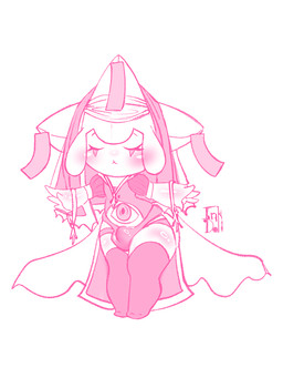 3_eyes anthro belly_eye blush bulge clothing eyes_closed femboy jewelry legwear lingerie male multi_eye necklace nun nun_outfit pose solo stockings thick_thighs thigh_highs wide_hips nintendo pokemon generation_3_pokemon humanoid jirachi legendary_pokemon pokemon_(species) 3:4 monochrome pink_and_white sketch