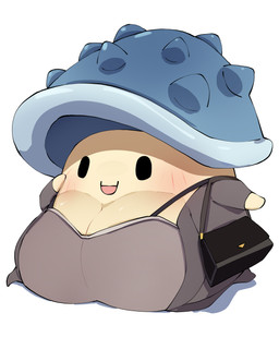 bent_arm big_breasts blush blush_lines breasts brown_clothing brown_topwear cleavage clothed clothed_female clothing empty_eyes featureless_hands female fungus hand_on_face handbag holding_object holding_purse huge_breasts legless mushroom mushroom_cap noseless not_furry open_mouth open_smile pink_mouth purse simple_background simple_eyes smile solo spikes spikes_(anatomy) tan_body three-quarter_view topwear white_background abyss_creature_(artist) maplestory nexon elemental_creature fungi_fauna horny_mushroom_(maplestory) 2025 4:5 absurd_res digital_media_(artwork) full-length_portrait hi_res korean_description portrait shaded