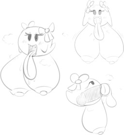 areola balls big_breasts bow_ribbon breasts disembodied_penis eyelashes fellatio female genitals huge_breasts hyper hyper_breasts male male/female nipples not_furry open_mouth oral penile penis sex solo tongue tongue_out philahorns mario_bros nintendo paper_mario lady_bow boo_(mario) ghost spirit monochrome sketch