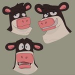 anthro blue_eyes looking_at_viewer male simple_background smile solo surprised_expression white_body jumpy_jackal barnyard_(series) nickelodeon otis_(barnyard) bovid bovine cattle mammal