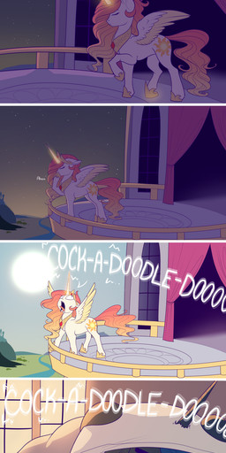 alarm_clock bed clock cutie_mark dialogue feathered_wings feathers female feral furniture glowing hair horn humor long_hair magic markings onomatopoeia open_mouth photo pillow sleeping sound_effects sun sun_(marking) text waking_up what wide_eyed wings yawn evehly friendship_is_magic hasbro my_little_pony mythology princess_celestia_(mlp) princess_luna_(mlp) twilight_sparkle_(mlp) equid equine mammal mythological_creature mythological_equine winged_unicorn 2018 absurd_res comic digital_media_(artwork) english_text hi_res long_image tall_image