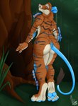 anthro claws eyes_closed fur grass hi_res male mammal mid_transformation mouse murid murine pawpads plant rodent smile solo spirit_dancer standing tail tree