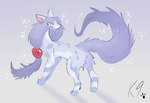 ambiguous_gender blue_body blue_fur feral feral_with_hair fur hair long_hair looking_at_viewer simple_background solo standing three-quarter_view toony white_background k9derg_(artist) 2025 absurd_res digital_media_(artwork) hi_res male_(lore)
