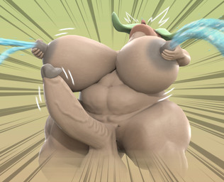 anthro balls big_balls big_breasts big_penis bodily_fluids breasts brown_nipples erection genitals green_background gynomorph huge_breasts huge_penis intersex lactating leaf leaf_hair nipples nude_gynomorph overweight overweight_gynomorph overweight_intersex penis plant plant_hair pseudo_hair simple_background solo tongue tongue_out unusual_bodily_fluids unusual_milk water 2-ban elemental_creature elemental_humanoid flora_fauna humanoid plant_humanoid 3d_(artwork) digital_media_(artwork) hi_res