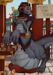 asian belly big_belly chinese food male royalty solo vore calcatrix mythology dragon eastern_dragon mythological_creature mythological_scalie scalie taur digital_media_(artwork) hi_res