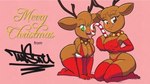 anthro big_breasts breasts brown_body brown_fur cleavage clothed clothing duo female fur legwear licking licking_lips licking_own_lips self_lick text thick_thighs thigh_highs tongue tongue_out tansau deer mammal new_world_deer reindeer 2022 english_text hi_res