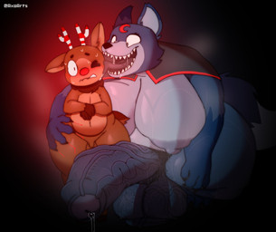 anthro antlers areola arm_around_partner ball_size_difference balls big_balls big_breasts big_butt big_penis bite biting_lip black_cape black_claws black_clothing black_eyes black_nose blood blood_drip blue_body blue_ears blue_fur blush blush_lines bodily_fluids body_hair breasts brown_body brown_ears brown_fur brown_tail brown_tuft butt cape claws cloak clothing crouching curvy_figure dripping duo erection excited face_lick flaccid forehead_mark foreskin front_view fur fuzzy genital_fluids genitals grey_areola grey_body grey_fur grey_nipples gynomorph gynomorph/male hairy_balls hand_on_hip hand_on_leg hand_on_thigh hands_together horn huge_balls huge_breasts huge_butt huge_penis humanoid_genitalia humanoid_penis hyper hyper_balls hyper_genitalia hyper_penis imminent_sex intersex intersex/male larger_gynomorph larger_intersex licking long_penis looking_at_another looking_at_viewer male markings micropenis moon_(marking) mostly_nude multicolored_body multicolored_cape multicolored_clothing multicolored_ears multicolored_fur neck_tuft nervous nervous_sweat nipples nude one_ear_up one_eye_closed open_mouth open_smile penis penis_size_difference precum precum_drip predator/prey pubes red_antlers red_cape red_clothing red_nose saggy_balls saliva scared scratching sharp_teeth short_tail shortstack shortstack_male simple_background size_difference small_balls small_penis smaller_male smile standing sweat sweatdrop tail teeth text thick_thighs tongue tongue_out tuft two_tone_antlers two_tone_cape two_tone_clothing two_tone_ears vein veiny_balls veiny_penis voluptuous white_antlers wide_eyed wide_hips axoarts blushcrunch_studio dandy's_world roblox eclipse_(dandy's_world) rudie_(dandy's_world) canid canine canis deer mammal monster new_world_deer reindeer toon_(dandy's_world) wolf 2025 artist_name digital_media_(artwork) hi_res