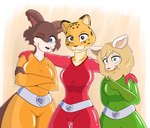 female female/female feral group trio mestysa beastars totally_spies! alex_(totally_spies!) clover_(totally_spies!) juno_(beastars) sam_(totally_spies!) sebun_(beastars) sheila_(beastars) bovid canid canine canis caprine cougar felid feline mammal sheep wolf absurd_res hi_res