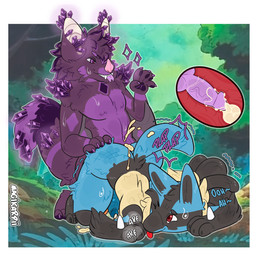anal anal_penetration anthro blue_body blue_fur bodily_fluids cum cum_inside duo fur genital_fluids genitals humanoid_genitalia humanoid_penis male male/male male_penetrated male_penetrating male_penetrating_male penetration penis sex x-ray_view magikarpii nintendo pokemon dyre_(dasesno) bat canid canine generation_4_pokemon lucario mammal pokemon_(species) absurd_res adobe_photoshop_(artwork) digital_media_(artwork) hi_res