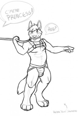 anthro bdsm clothing collar harness jockstrap leash leash_pull leashed_collar male petplay roleplay solo submissive submissive_male underwear vektor_(artist) vektor canid canine canis domestic_dog mammal hi_res monochrome