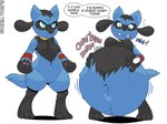 anthro anthro_pred belly big_belly blue_body bodily_fluids bodily_noises breasts churn clenched_teeth conjoined_speech_bubble detailed_navel dialogue different_sound_effects digestion digestion_noises featureless_breasts female female_pred flying_sweatdrops fully_inside grunting hand_on_belly hand_on_own_belly hands_on_belly holding_belly huge_belly medium_breasts motion_lines motion_outline navel onomatopoeia oral_vore paws pigeon_toed rumbling_stomach same_size_vore shortened_sound_effect simple_background slorsh smooth_motion_outline solo sound_effect_variant sound_effects speech_bubble stuttering sweat sweatdrop teeth text unseen_prey vore vowelless vowelless_sound_effect vowelless_vocalization fidchellvore nintendo pokemon fan_character hildegard_(fidchellvore) generation_4_pokemon pokemon_(species) riolu 2021 digital_media_(artwork) english_text